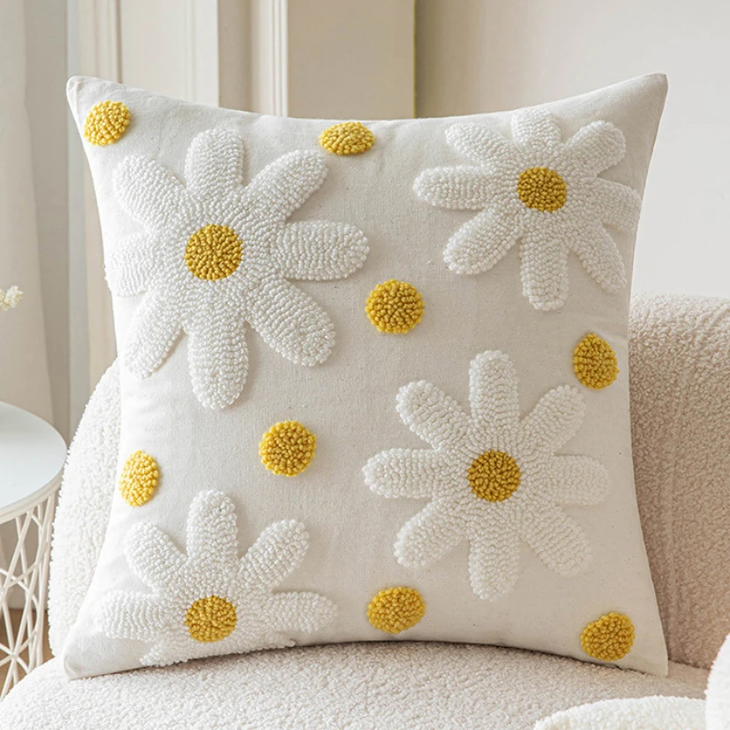 Blue Floral Throw Pillow Cover – Luxury Nordic Decorative Cushion Cover