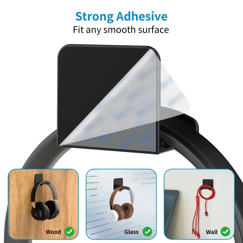 Headphone Bracket Storage Hook Dormitory Wall-mounted Computer Headset Holder Earphone Display Stand Racks