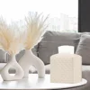 PU Leather Square Tissue Box Four-Color Weaving Pattern Large-Capacity Drawer Box Home Storage Supplies Foldable Kitchen Tools 5