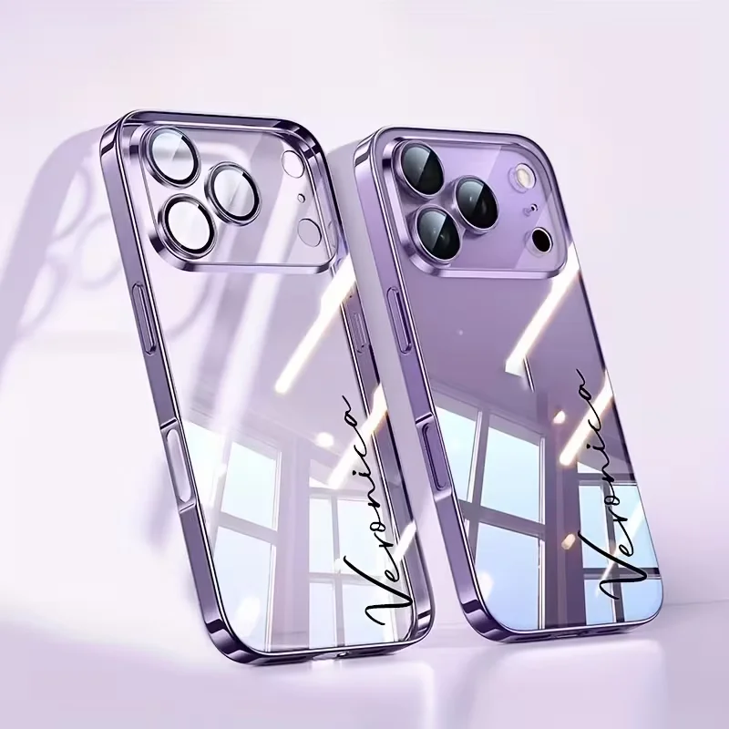 Personalized Customized Name Transparent TPU Luxury Plating Phone Case for thumbnail 2