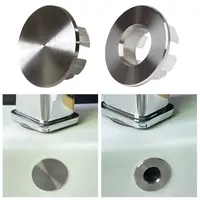 Stainless Steel Sink Overflow Covers Round Replacement Wash Basin Overflow Ring Plug Tub Drain Stopper Kitchen Bathroom Supplies 1