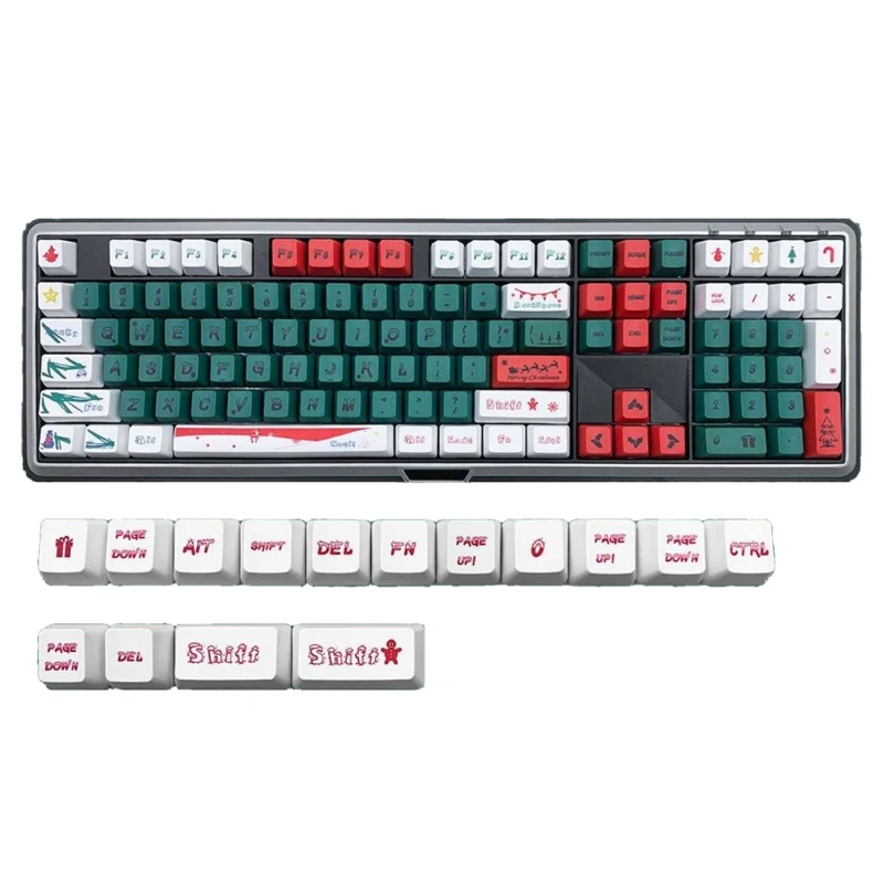 

Christmas Keycaps Festive Holiday Mechanical Keyboard Keycap Thick PBT 123PCS