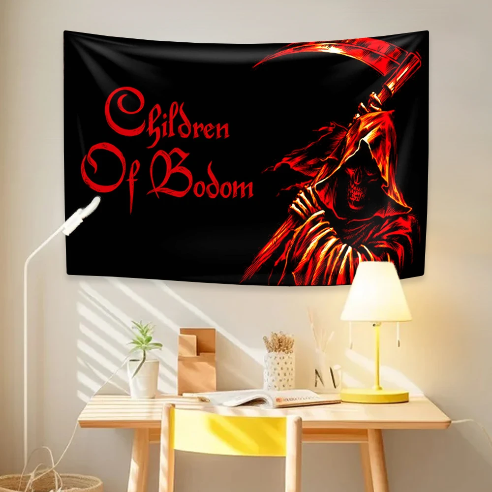 Tapestry Children Of Bodom Death Metal Rock Band Wall Hanging Background Cloth Bedroom Decor Bedspread Sofa Blanket tapestry decorations