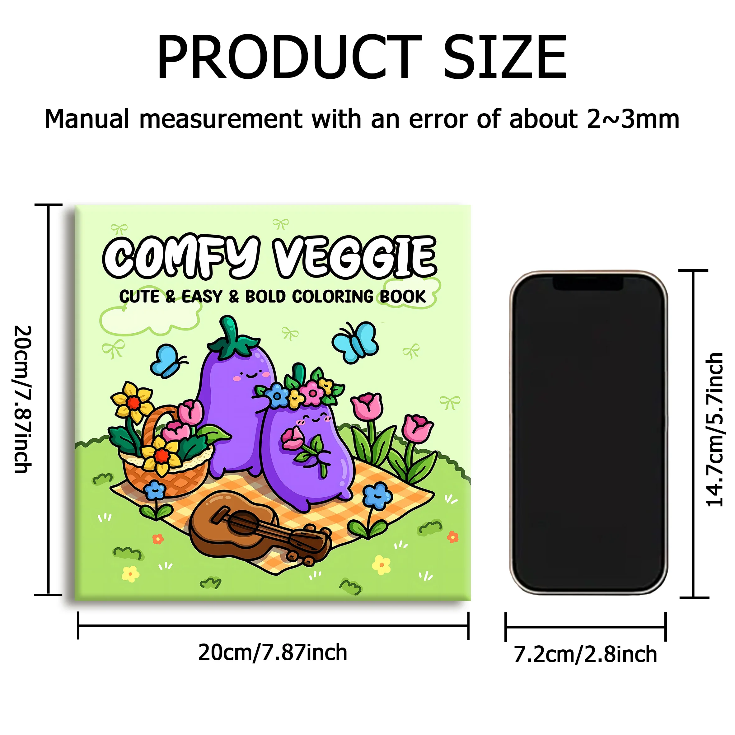 COMFY VEGGIE Bold-easy Patterns Coloring Book for Adults Cute Drawing Book Perfect Gift for Party and Birthday 3