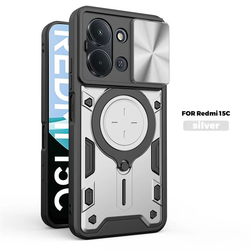 Enhanced Shockproof Armor Phone Case with Slide Lens Protection and Ring Holder