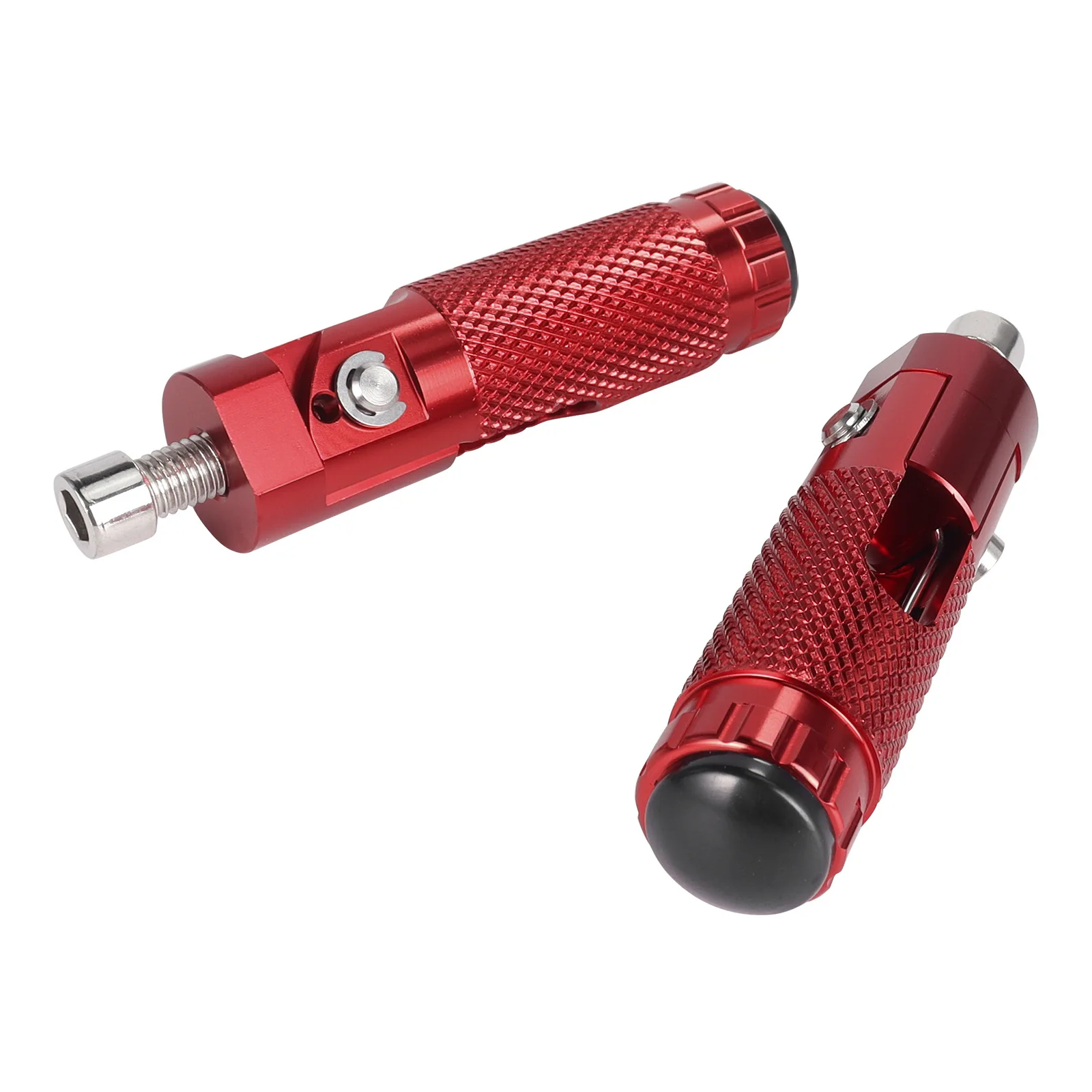 M8 Universal Motorcycle Footrests Footpegs Rear Pedals Set CNC Aluminum Folding Foot Rests Bike Part