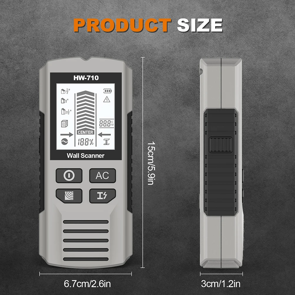 6-in-1 Stud Finder Wall Scanner Electronic Stud Detector Wall Detector for 1-1/2 Inch Drywall Stud Center Detecting