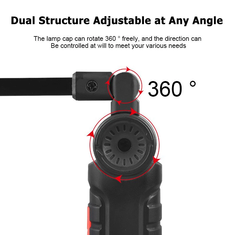 Description Picture 4 of itemFolding LED COB Working Light Portable Multifunctional USB Rechargeable Magnetic Flashlight with Hook Torch Lamp For Outdoor