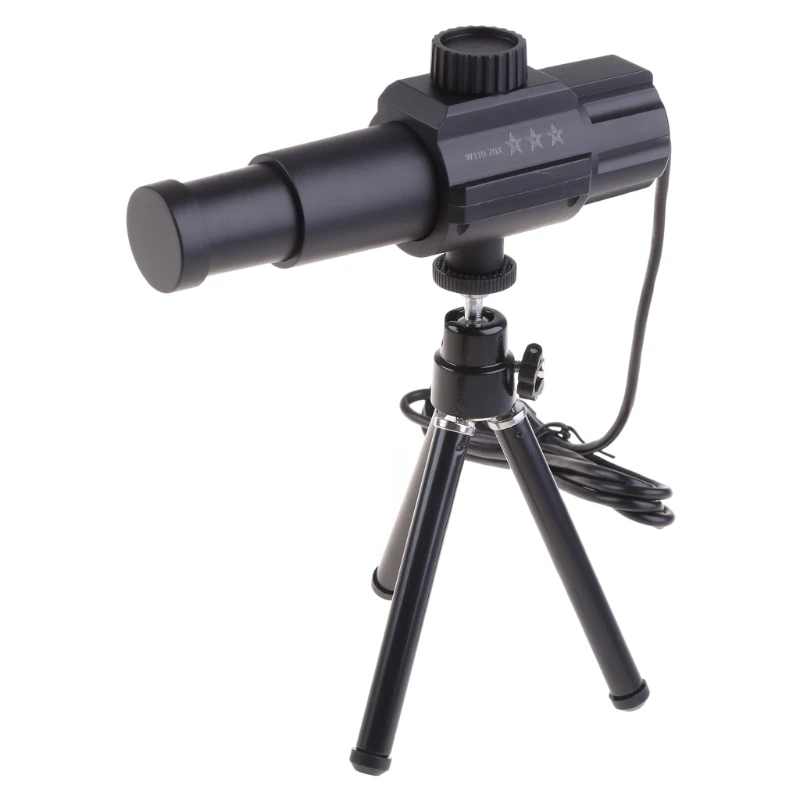 

USB Digital Telescope, 2MP 70X Zooming Microscope Camera Smart Motion Detection Monocular with Tripod for Observation