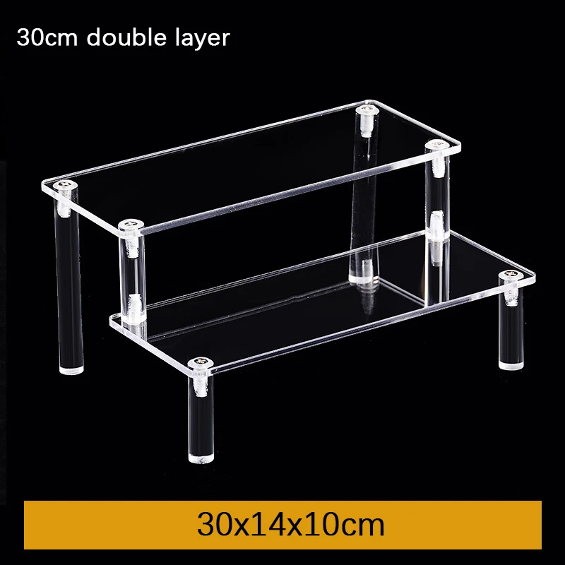 AHAQU Alzata Acrilica 3 Livelli (2 Pezzi) Trasparente 30 Cm: Espositore Per Profumi, Figurine, Dessert E Cosmetici
