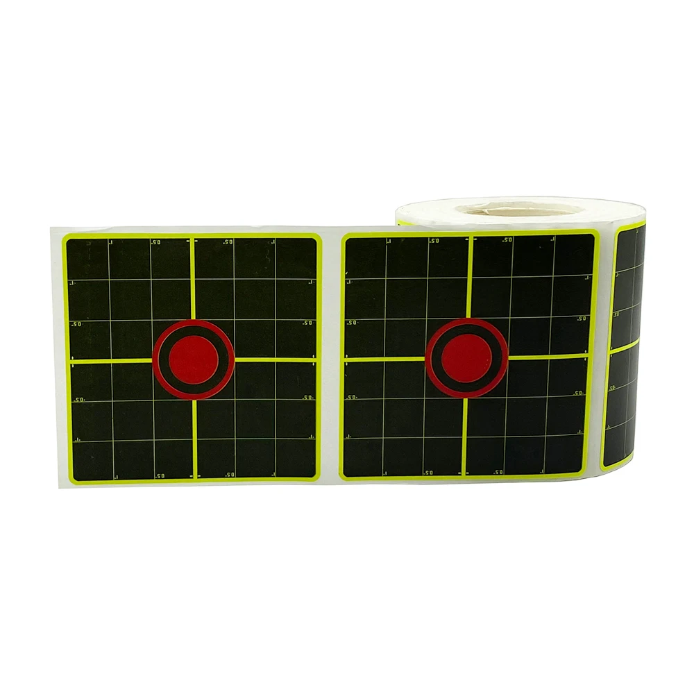 Sight-in Assist REAL Color-impact Sticker Targets 250 Counts per Roll 3 Inch @Side Length Half Inch Grids 4