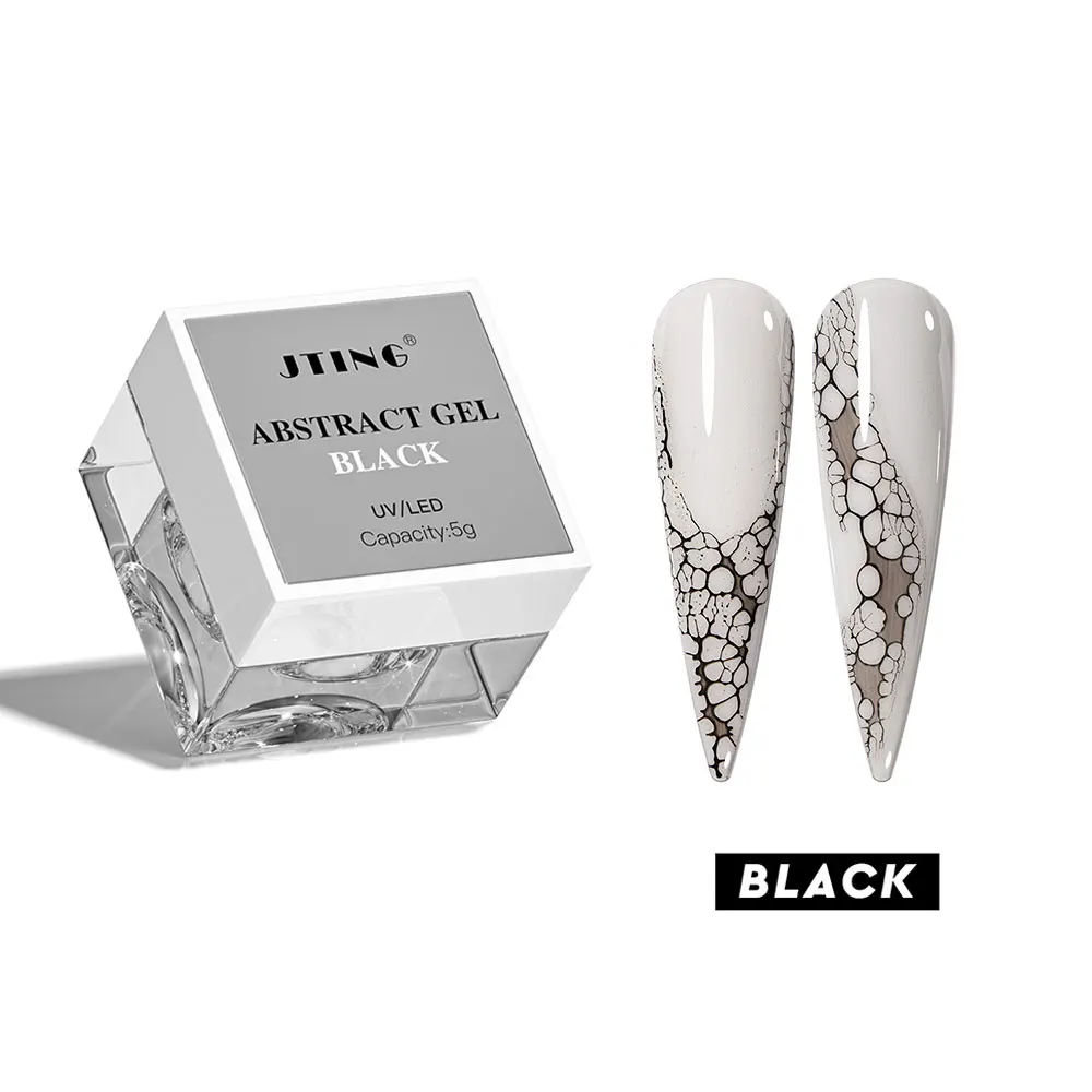 5 ml Professionelle Schwarz Weiß Spitze Gel Nagellack Loch Grid Effekt Magic Wave Gel Nagellack Nail art Soak off UV/LED Nagel Gel – Detail 5