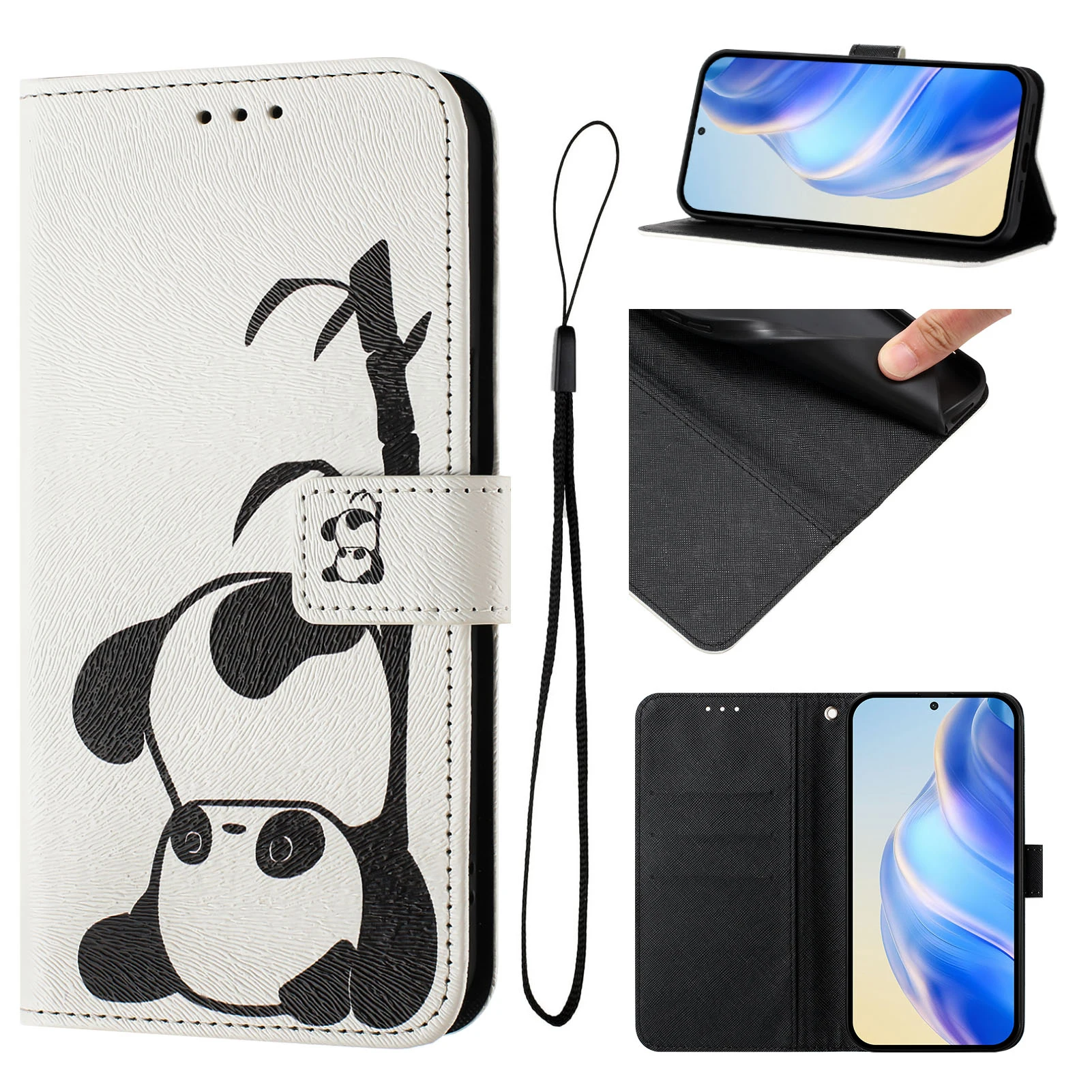 Leather Magnetic Flip Wallet Phone Case with Card Slots and Holder