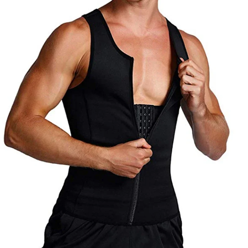 Men's Slimming Modeling Strap Belt Corset Vest Compression Shapewear Three-breasted Top Fat Burning Vest