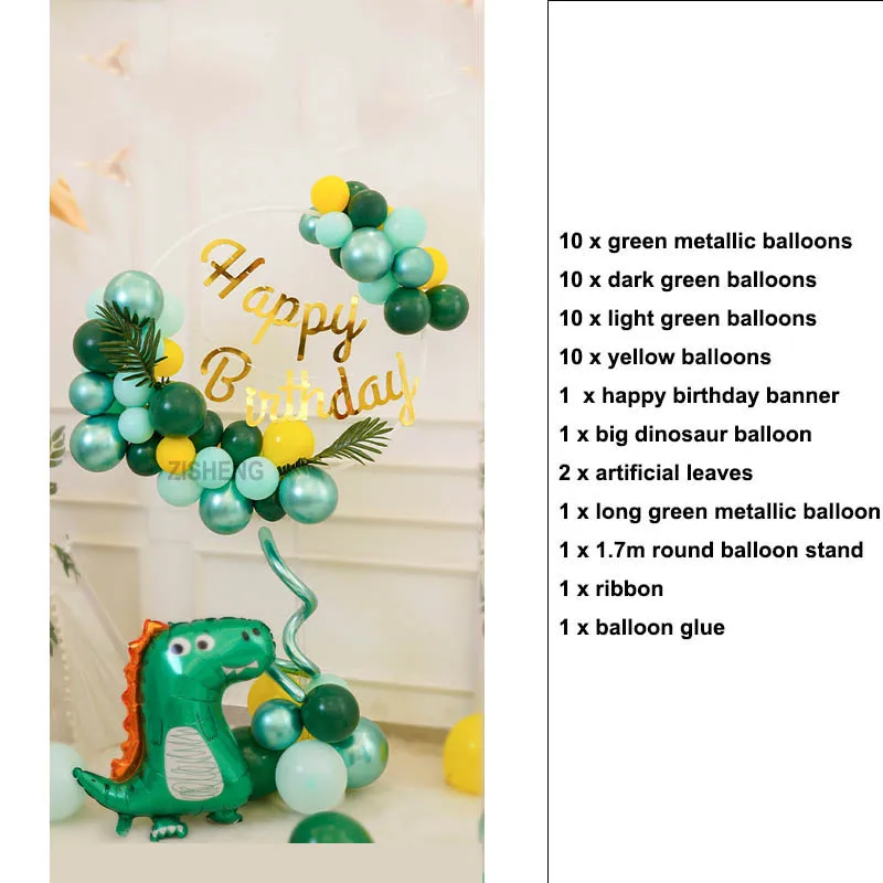 thumbnail image 1 of Kit de soporte para arco de globos con temática de dinosaurios y jungla para fiestas de cumpleaños, 1 of 5