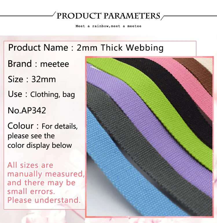 8 Meter 20–50 mm 2 mm dickes Baumwoll-Gurtband, Leinwand-Gurtband zum Nähen von Kleidung, Gürteln, DIY-Taschen, Riemen, Band-Zubehör – Detail 4