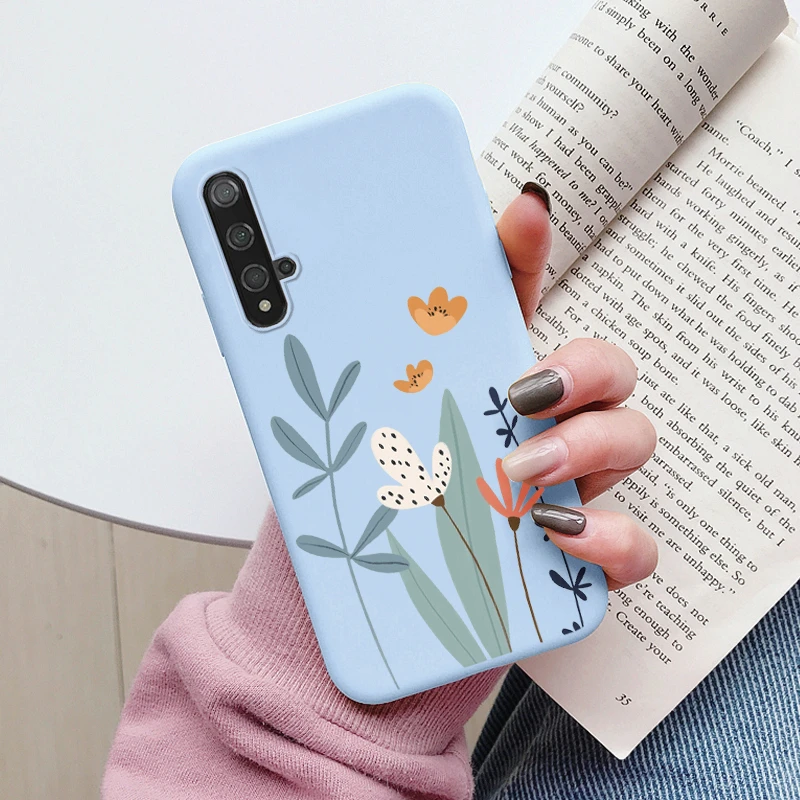Cover Trasparente Per HUAWEI Nova 5T Con Farfalla Blu – Custodia Sottile In TPU Antiurto E Antigraffio