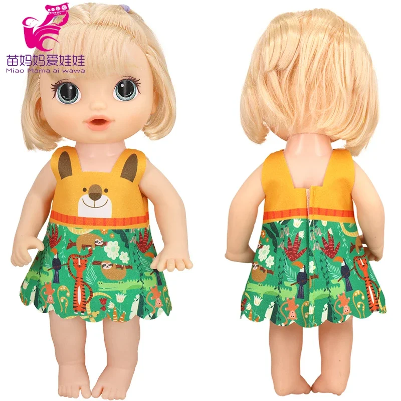 30 Cm Rubber Silicone Doll Clothes 12" Baby Doll Flower Dress Swimsuit Children Girls Christmas Gift