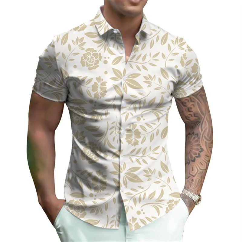thumbnail image 1 of Camisas nuevas de verano 2024 para hombre, blusas cómodas y ajustadas, camisas de manga corta con estampado 3D de lujo, camisas florales de moda urbana, ropa para mujer, 1 of 5