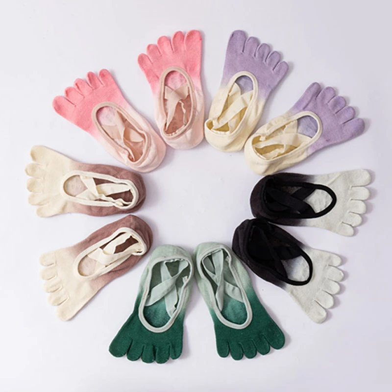 Gradient Yoga Socks Professional Dispensing Anti-Skid Socks Women'S Five-Finger Socks Sports Socks Fitness Jump Pu Lati Socks 4 Sda071f79f60242faae02351ee81ff2f8D