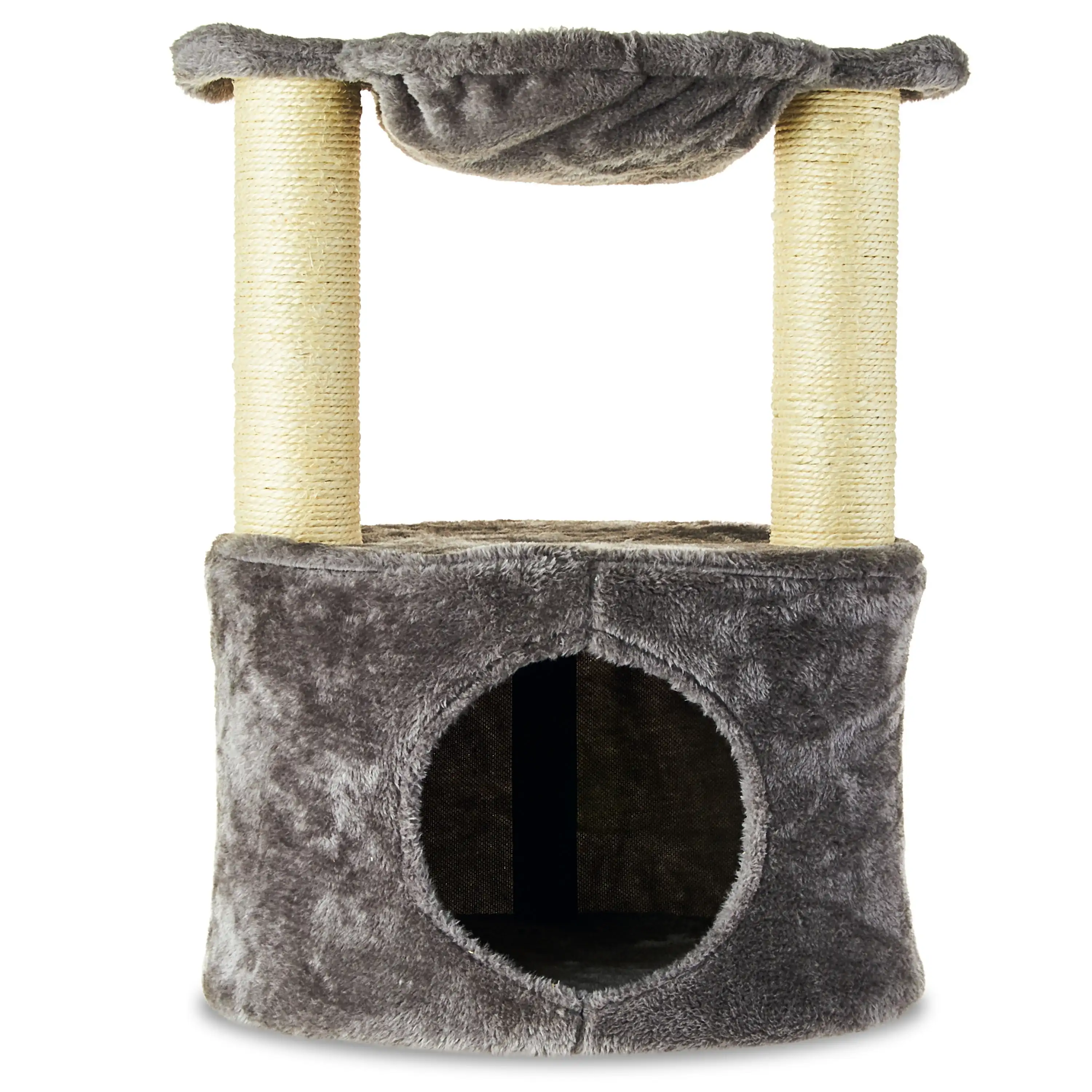 

Vibrant Life 2-Level Medium Cat Condo with Hammock, Gray, 20"H