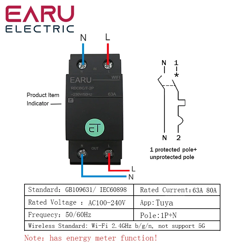 Wholesale Disjoncteur électrique intelligent 1P, compatible avec