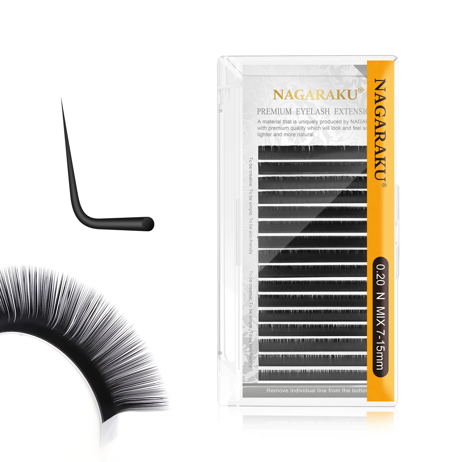 NAGARAKU eyelash extension synthetic mink 16rows/case 7~15mm D N LC L mix premium natural individual makeup maquiagem cilios eyelash extension lashes false eyebrow extensions