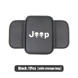 Luxury Leather Car Armrest Cushion Cover - Seat Center Pad Accessory (C - Black)