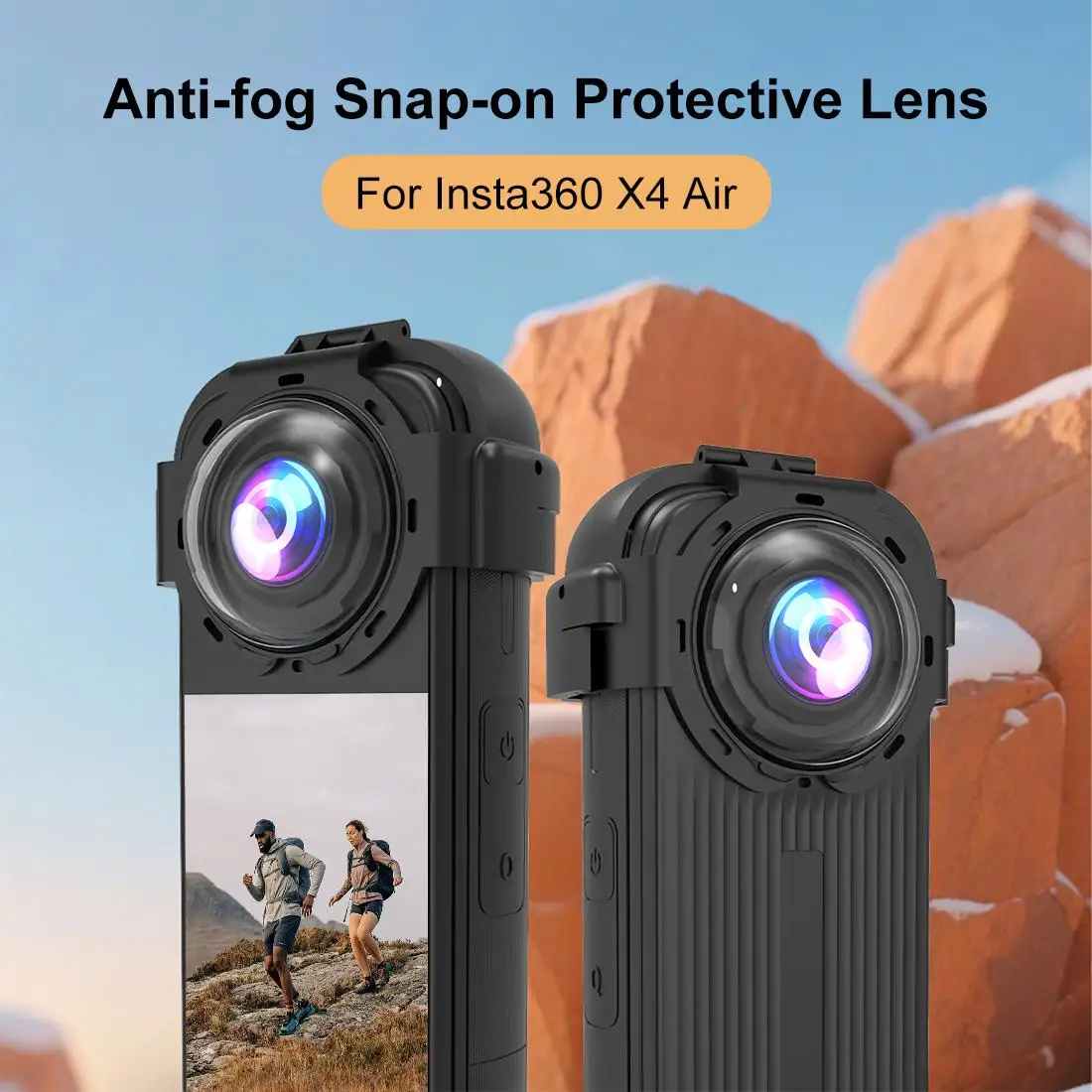 For Insta360 X4 Air PULUZ Snap-on Optical Tempered Glass Lens Guard Protective Cover