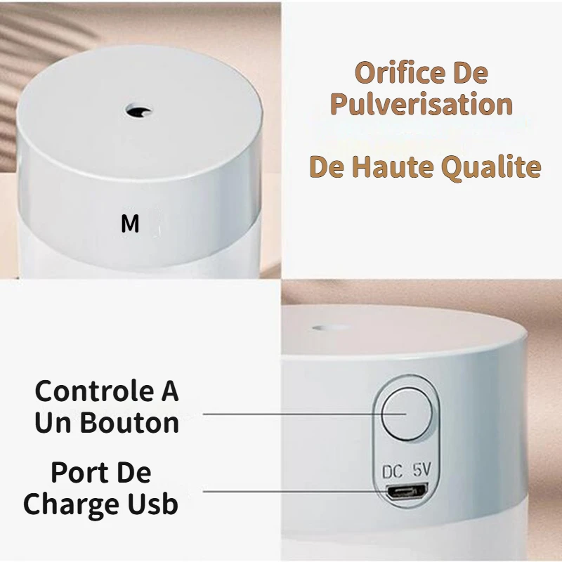 Mini Air Humidifier and Aromatherapy Diffuser Ultrasonic Essential Oil Atomizer with USB LED Lamp for Home Car or Office house 4