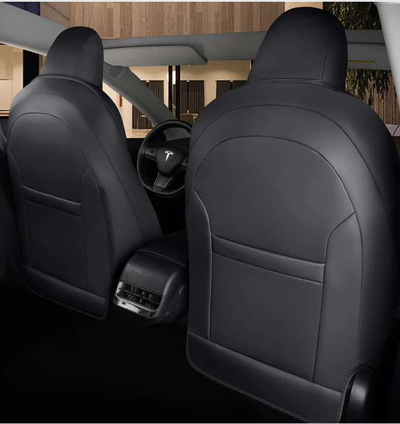 For Tesla Model 3 Y Custom Fit Car Seat Cover Accessories For Tesla 360 Degree Full Covered Perforated Artificial Leather