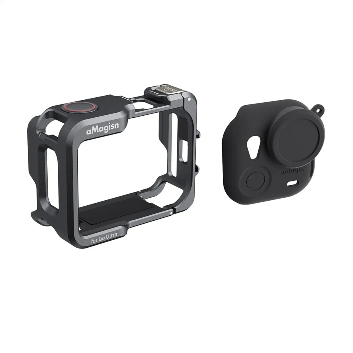 Insta360 GO Ultra용 M05K AMAGISN 메탈 래빗 케이지 확장 프레임 보호 케이스 Insta360 GO Ultra용 콜드 슈 마운트