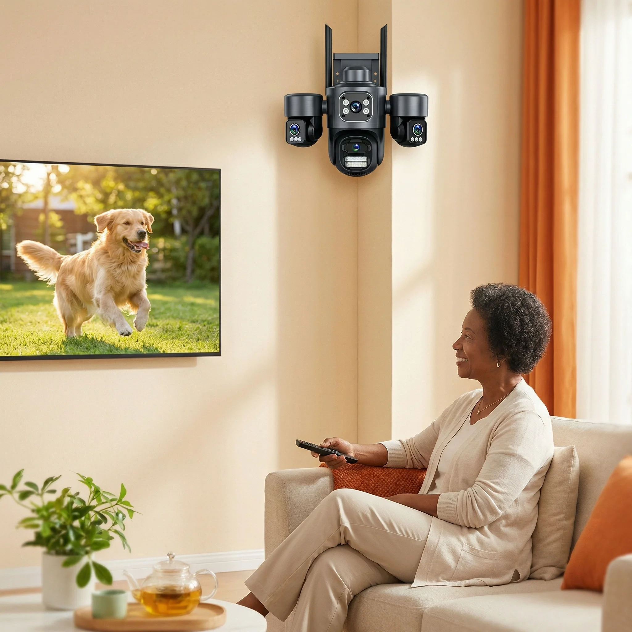 Three Screen Three Lens 15MP HD WIFI IP Camera 8MP Dual Lens Camera Auto Tracking IP66 Waterproof CCTV Video Security Cam iCsee 3