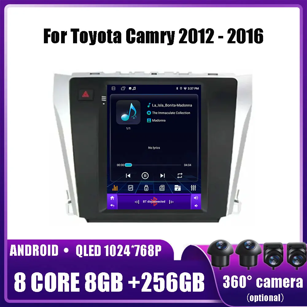 

9 дюймов Android 13 для Toyota Camry 2012 - 2016 автомобильная система Радио Видео мультимедийная навигация Беспроводной GPS Carplay 2din DSP 5G DVD