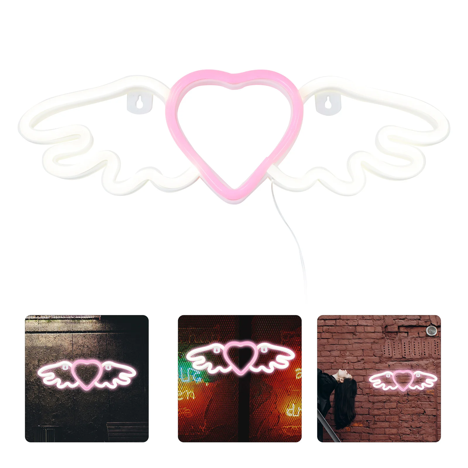 

Неоновые знаки с эмблемами для спальни, настенные знаки, декор в форме сердца, белые декоративные знаки