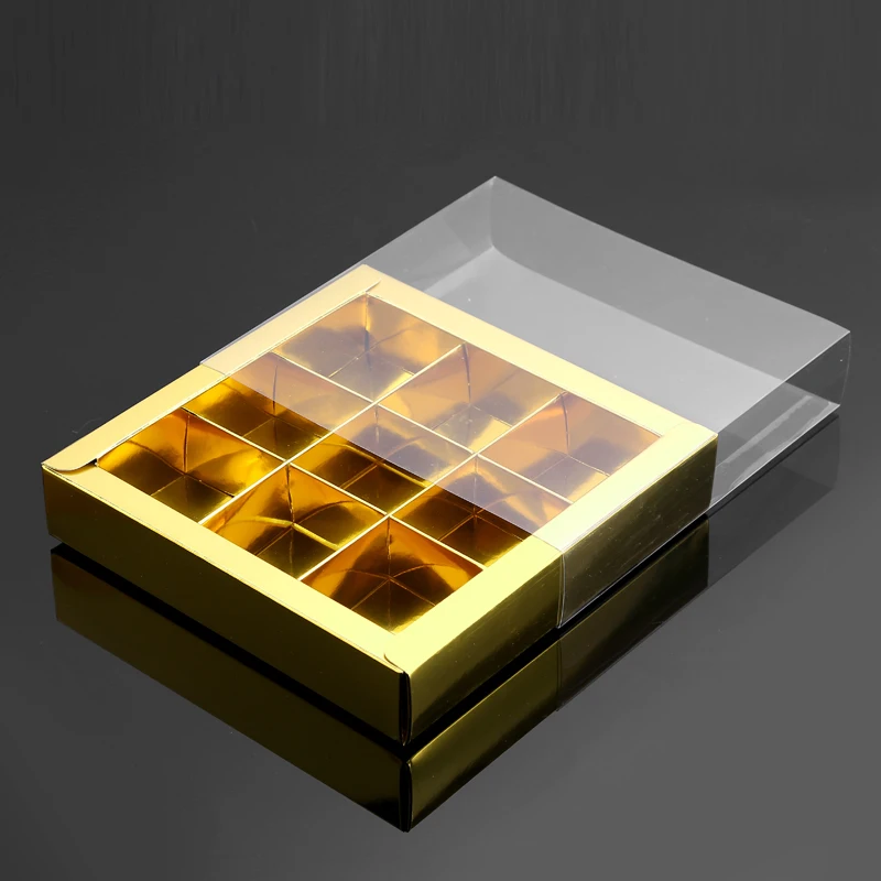 10PCS Chocolate Macarons and Mooncake Boxes with 4/9 Grid Inserts, PVC Transparent Wind... - SKU TWGP1111 - UGI Packaging