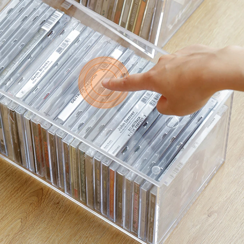Cute Minicadena Cd Organizer Rack Storage Retro Display Capacity Stand Luxury Portable CD Rack Insert Porta Cd Music Furnitures