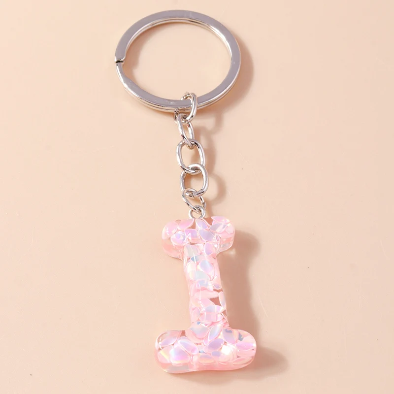 Modischer Bunter 26-Buchstaben-Alphabet-Schlüsselanhänger für Autoschlüssel Souvenir-Geschenke für Frauen Männer Handtaschenanhänger Schlüsselringe DIY-Accessoires – Detail 12