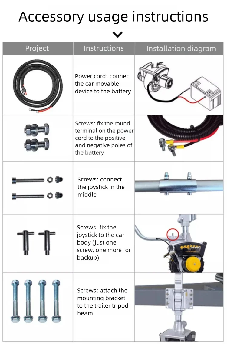 JH 12V Traction Bracket Car Electric Mover Trailer RV Quick Move Tool 350W Motor