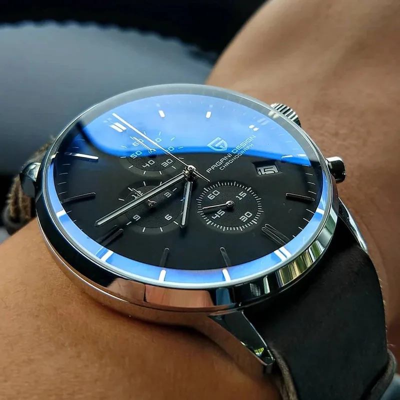 2023 Pagani Design Top Brand Watch Men\'s Luxury Waterproof Leather Watch Japan VK67 Sports Quartz Hand Table Relogio Masculino