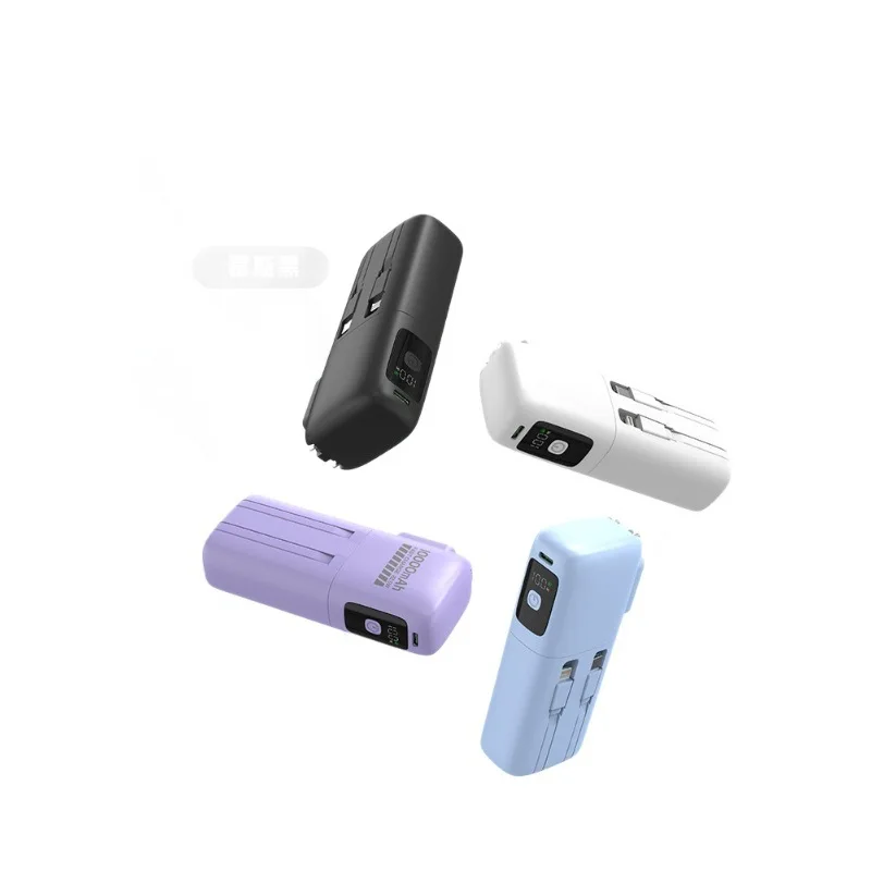 Ultra Thin 22.5W Super Fast Charging Power Bank With Built-in Cables AC Charger 10000mah Portable Charger For iphone 16 Samsung 5