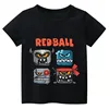 Cute Funny Boys T-Shirts Gift Game Shop Red Ball Cartoon Print kids Tshirts Fashion Casual Baby T shirt Short Sleeve tops tees 2