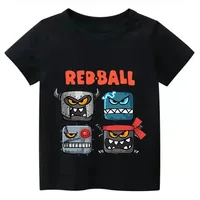 Cute Funny Boys T-Shirts Gift Game Shop Red Ball Cartoon Print kids Tshirts Fashion Casual Baby T shirt Short Sleeve tops tees 2