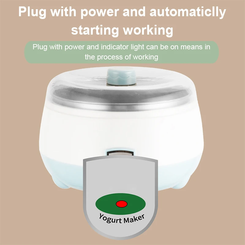Automatic Yogurt Maker Electric Buttermilk Sour Cream Fermenter Yoghourt Machine Stainless Steel Liner Leben Container 1L EU US 4