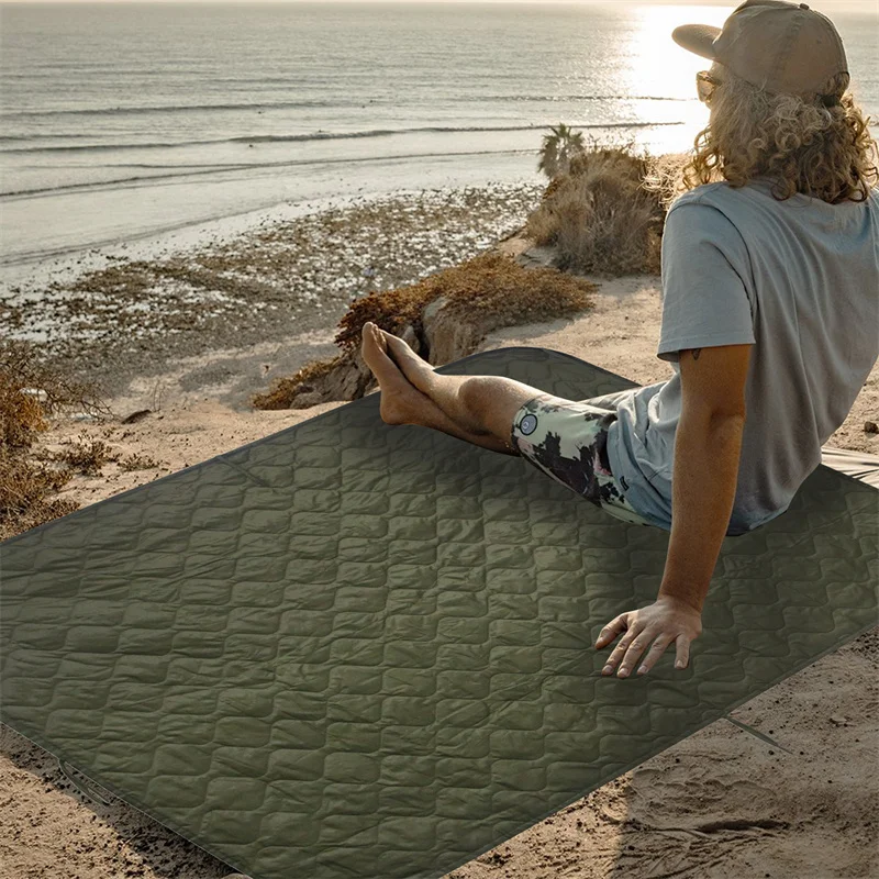 82x58 Zoll Taktischer Armee-Poncho Liner Tarnmuster Wasserabweisende Woobie Gesteppte Decke Geeignet für Camping, Schießen, Jagd – Detail 7