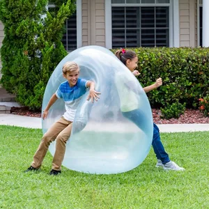 Juguetes al aire libre para niños, bola rellena de agua y aire suave, globo hinchable, Bola de burbujas de juguete, juego de fiesta divertido, regalo inflable de verano para niños