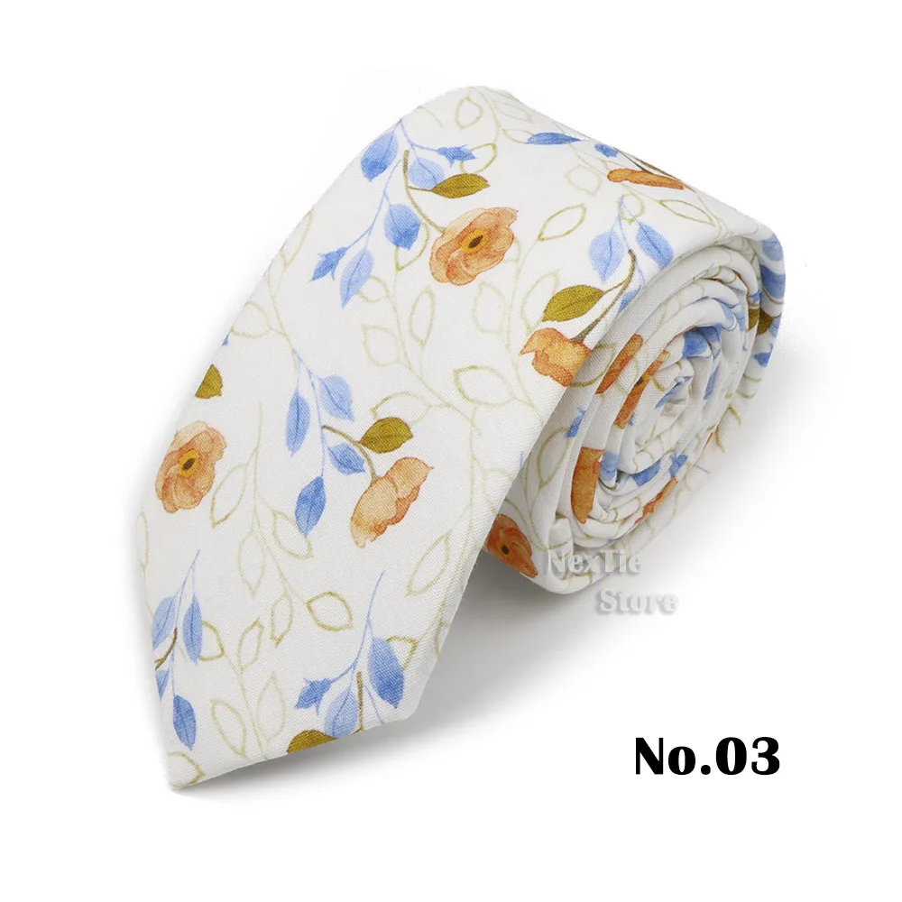 6,5 cm künstlerische Herren- und Damen-Krawatte, klassisch, floral, Baumwolle, elegant, schöne Krawatte mit Blumenblättern, Hochzeit, Party, Accessoires, Geschenk – Detail 3