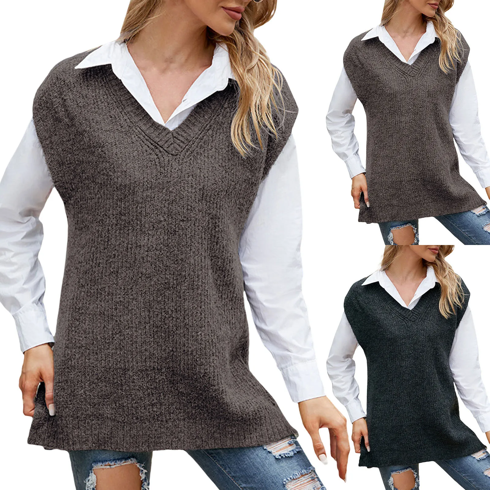 

European And American Solid Color Loose Ladies Sweater 2023 Spring And Autumn One Word Shoulder Exposed Shoulder Hood Jacket