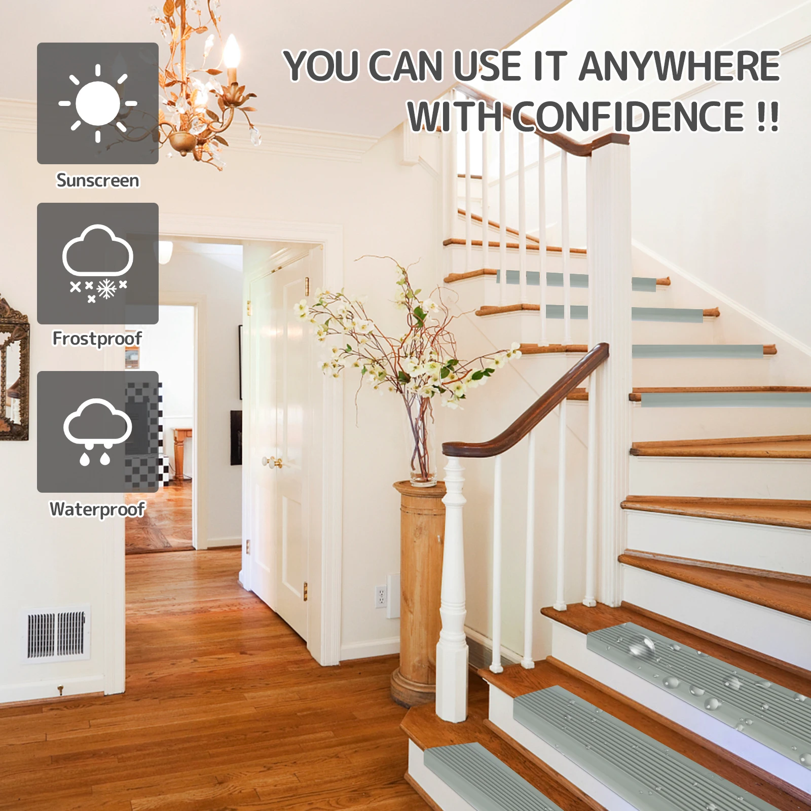 PVC Non Slip Stair Edge Protector Trim Strips