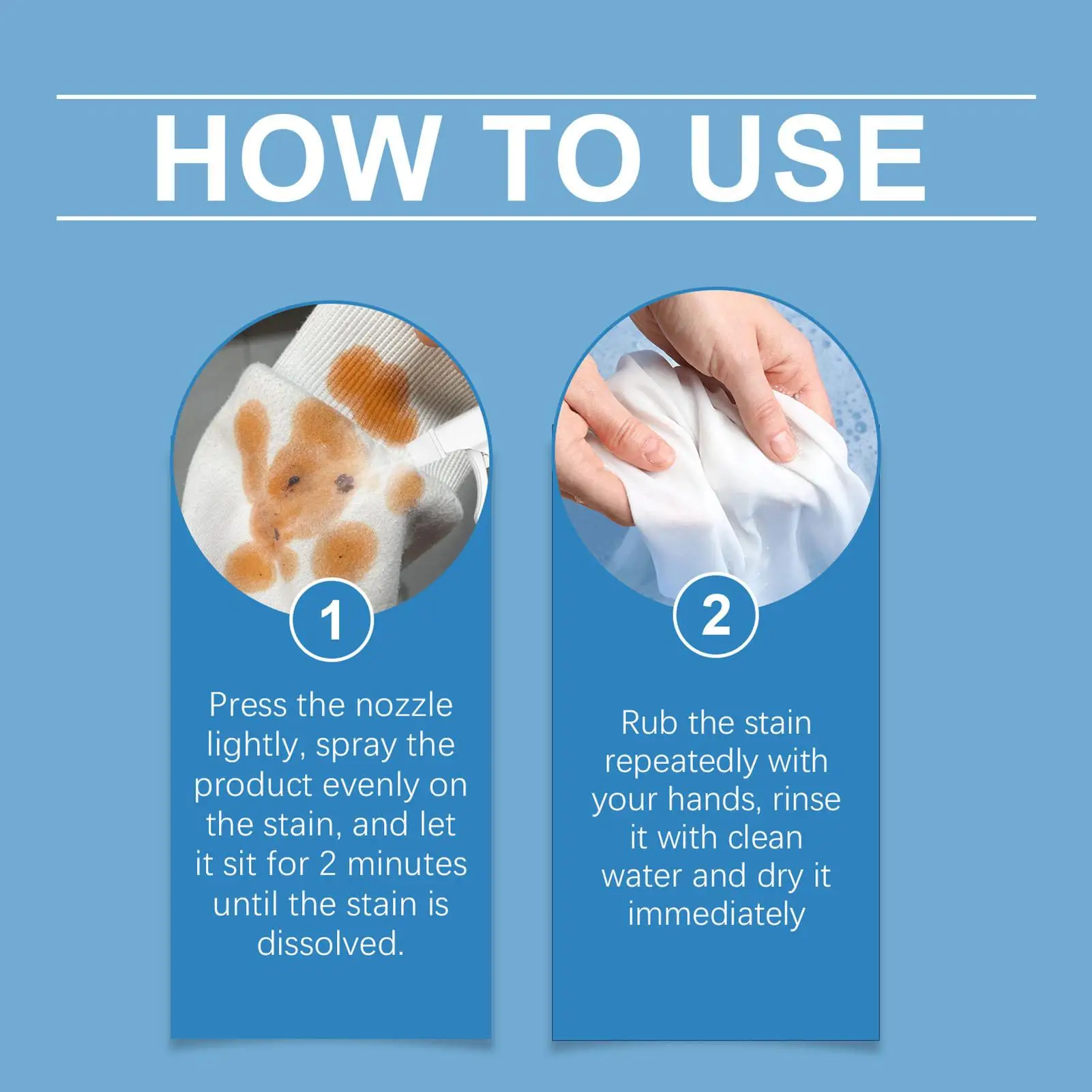 Effective Stain Remover Fabric Stain Remover Spray Stain Yellow Removal Dust Bleached Decontamination Treater Spray 100ml